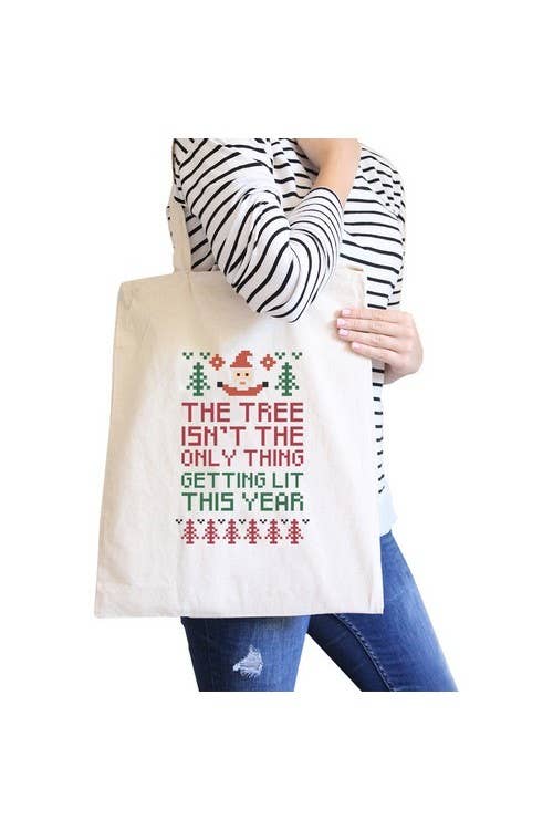 365 In Love - Wholesale Tote Bag - Women's - The Tree Is Not The Only Thing Getting Lit This Year Canvas1