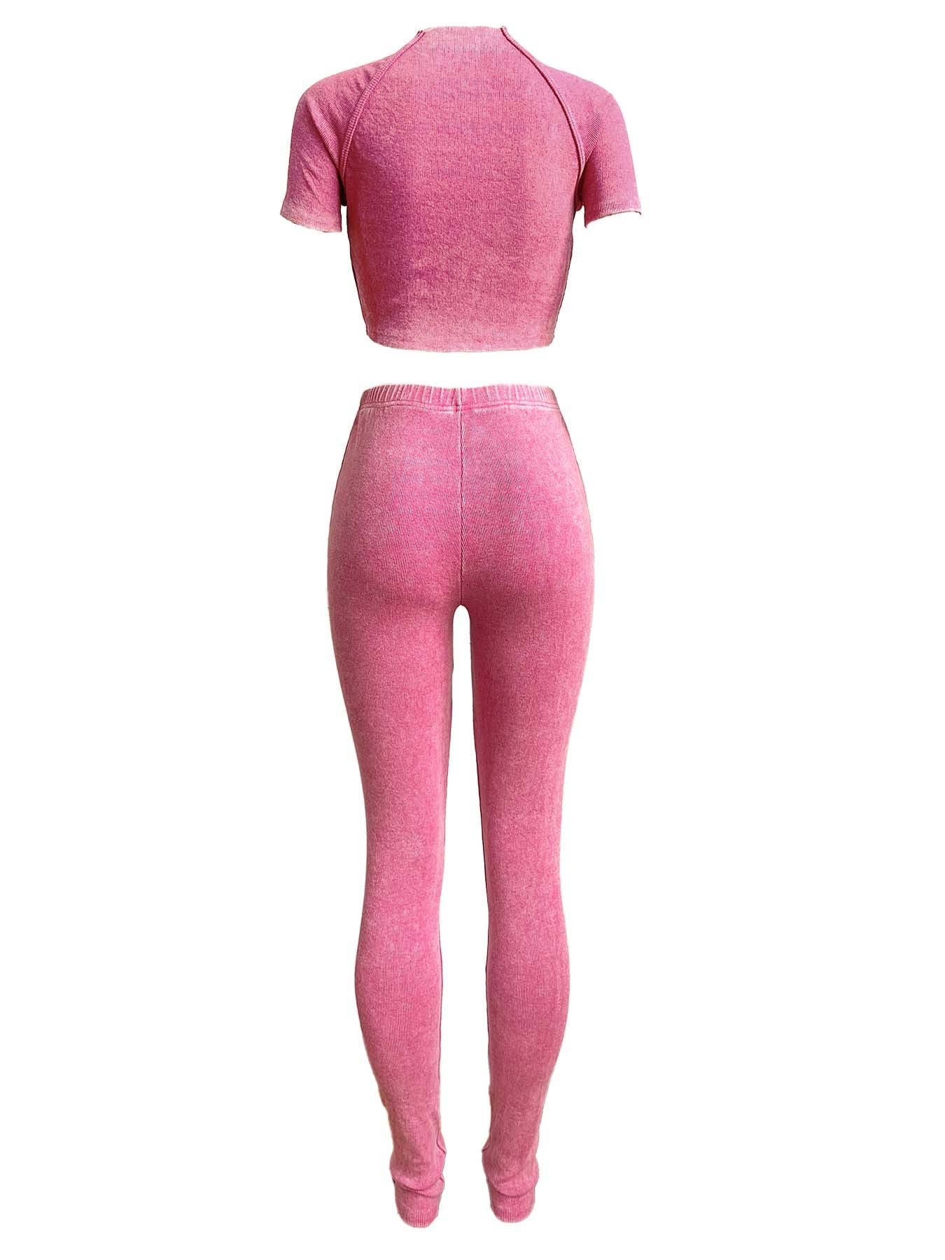 MB Fashion Wholesale - Wholesale Activewear Set - Women's - MB FASHION QUALITY RIBBED FABRIC WASHED 2 PCS SET 4015LY6