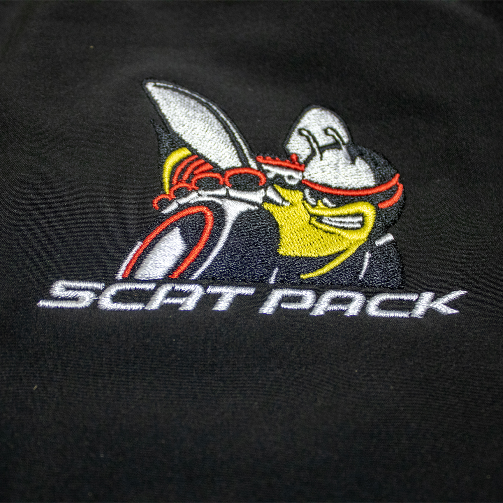 Mens Dodge® Scat Pack Hooded Softshell Jacket - Black for wholesale on Faire2