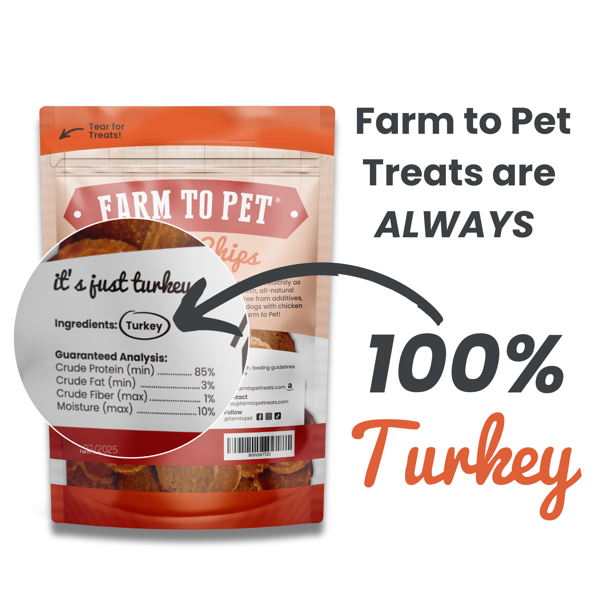 Farm to Pet Healthy Treats for Dogs & Cats - Wholesale Pet Treats - Dog - Turkey Chips Dog Treats1