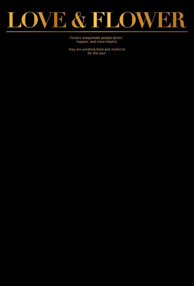 Elegant Design Supply - Wholesale Flat Wrap - Love and Flower Gold Foil Waterproof Flower Wrapping Paper (10 sheets/bag)16