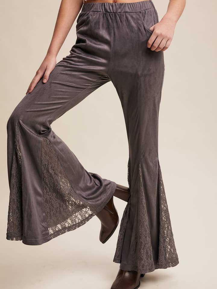 Kanten inzet uitlopende broek LP0267 voor wholesale door Listicle