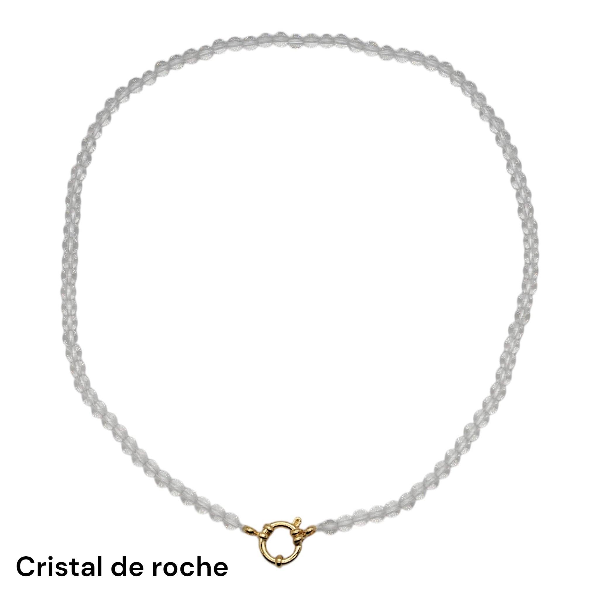 Foliesbijoux - Wholesale Beaded/Pearl Necklace - 43 cm necklace in 4 mm with gold-plated stainless steel buoy clasp (20 stones available)4