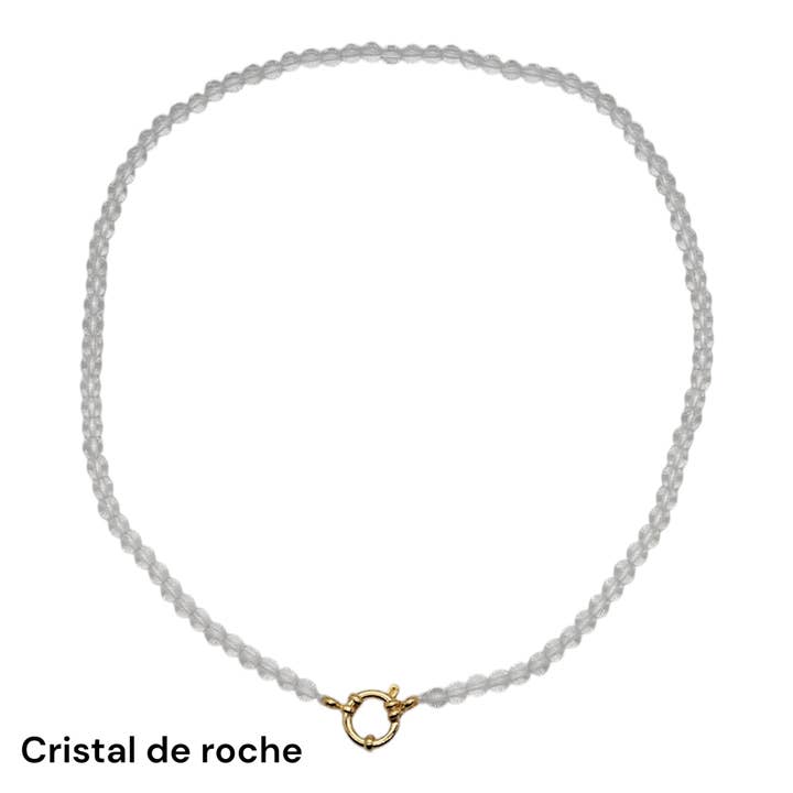 Foliesbijoux - Wholesale Beaded/Pearl Necklace - 43 cm necklace in 4 mm with gold-plated stainless steel buoy clasp (20 stones available)4