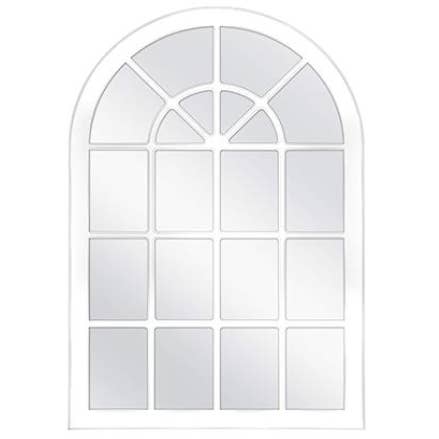 30"x44" WHITE ARCHED WINDOWPANE WALL MIRROR C/P 1 for wholesale by GreatBuy.com