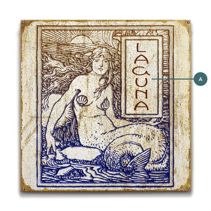 Old Wood Signs - Wholesale Art Print - Vintage Mermaid - Wood & Metal Wall Art
