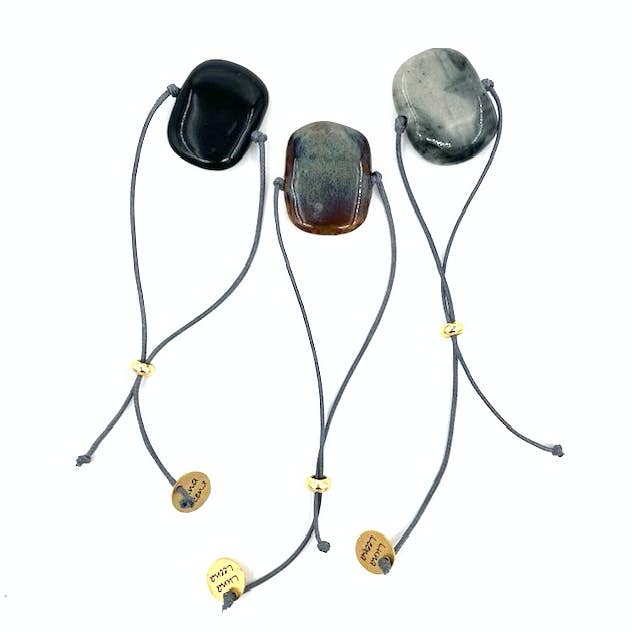 pulsera piedra negro/gris - talla única - reciclada hecha a mano para venta al por mayor de Luna-Leena - handmade in Nepal