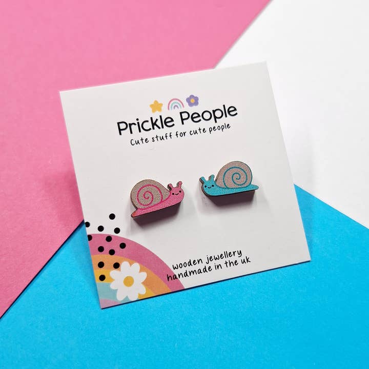 Snail Stud Earrings - Cute Garden Jewellery from the UK for wholesale by Prickle People