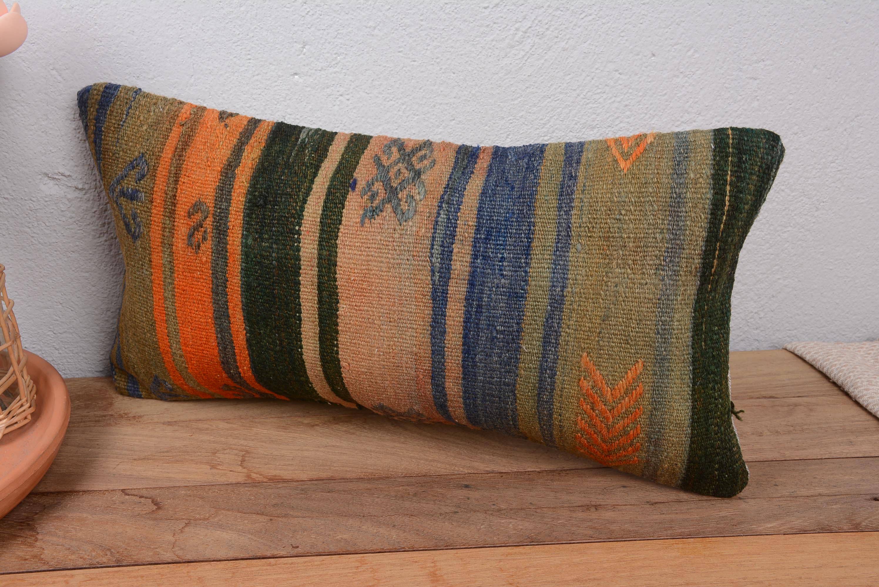 Kilim Pillow Decors – wholesale Throw pillow cover – Antique Kilim Boho Lumbar Pillow Sham Cover 10x202