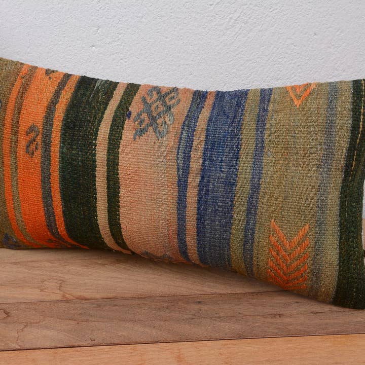 Kilim Pillow Decors – wholesale Throw pillow cover – Antique Kilim Boho Lumbar Pillow Sham Cover 10x202