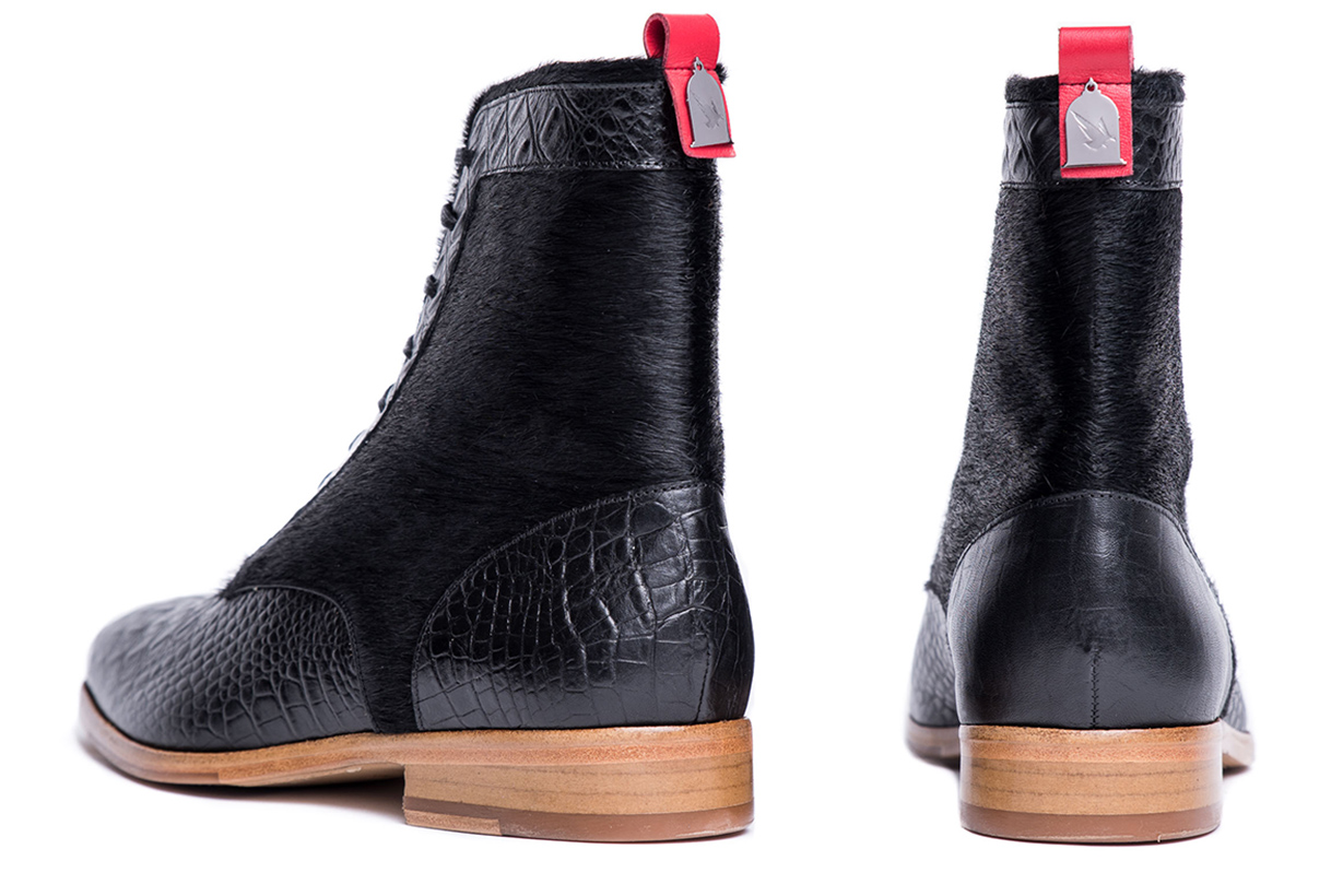 Black Croc Fur & Leather Boot: Mr. Oh, William for wholesale on Faire2