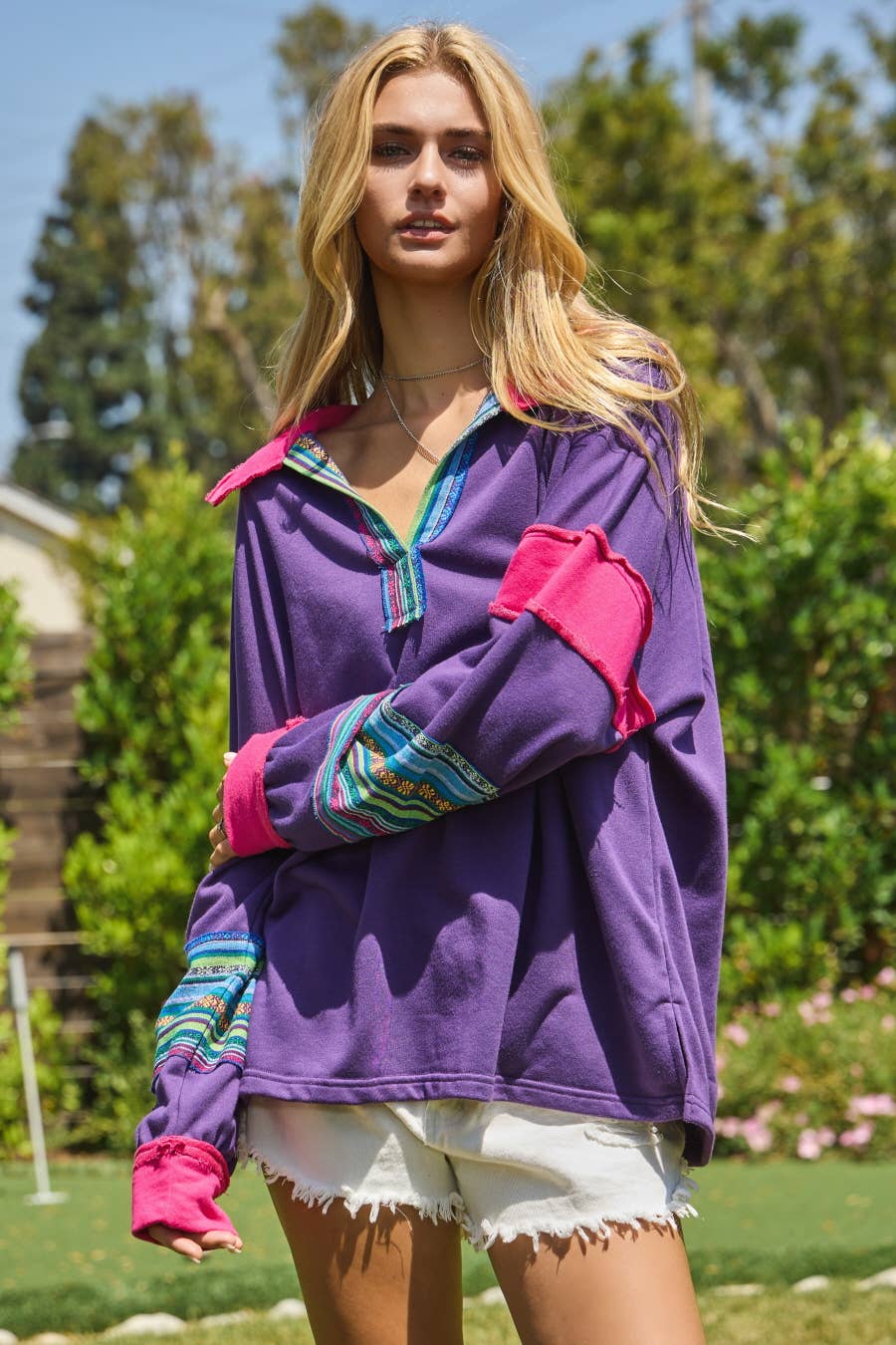 Oddi - Wholesale Sweatshirt - Women's - Contrast Mixed Fabric Sweatshirts7