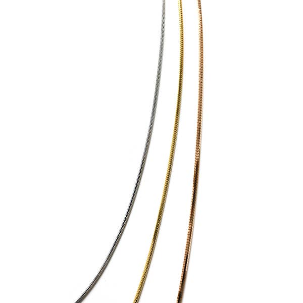 AMORINO SRL - Venta al por mayor Collares de cadenas y eslabones - COLLAR DE TRES CADENAS SERPIENTE OCTOGONALES - JN24108A895
