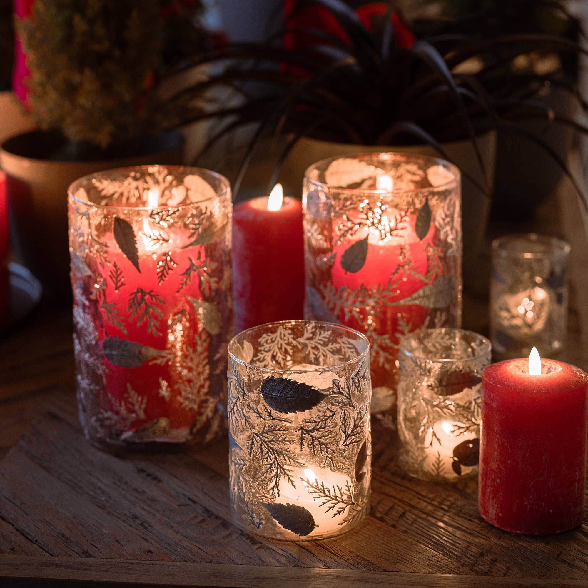 Vosteen - Vendita all'ingrosso Candela antivento - Lampada da vento in vetro Bosque, D7cm, H10cm, argento1