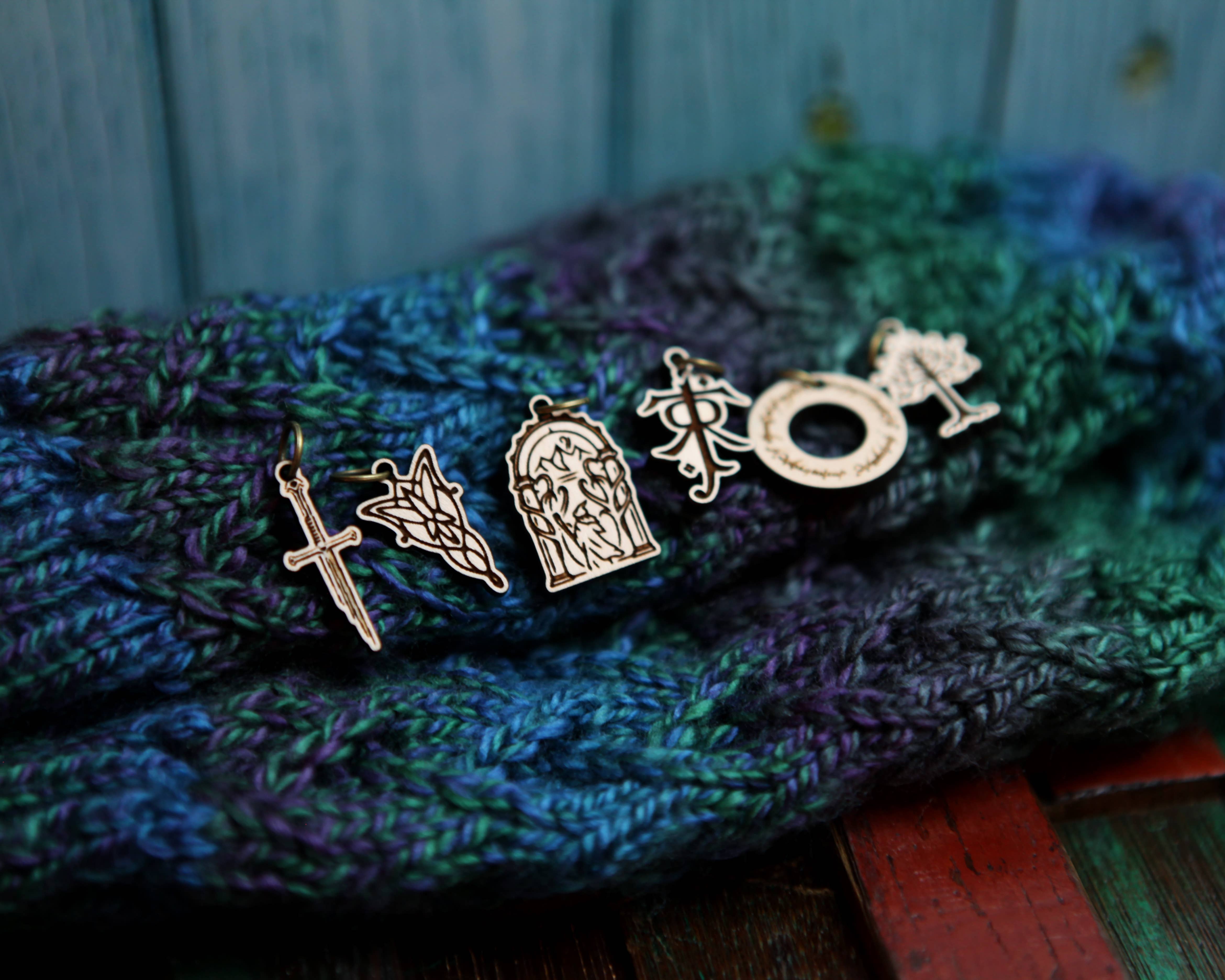 Sunrise Grove - Wholesale Knitting/Crochet Supplies - LOTR Tolkien Knitting Stitch Markers Set of 6 11