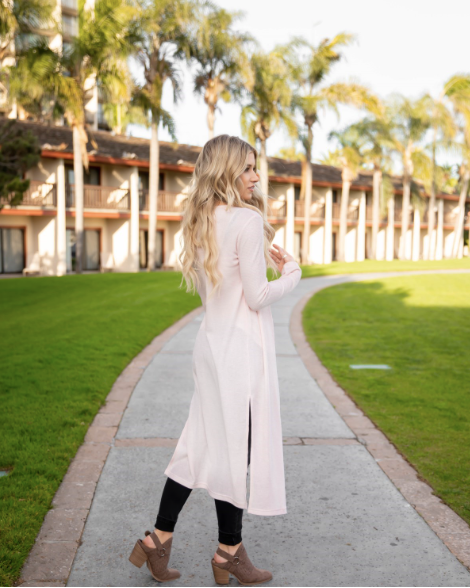 Tickled Teal - Wholesale Cardigan - Women's - Split Hem Duster Cardigan3