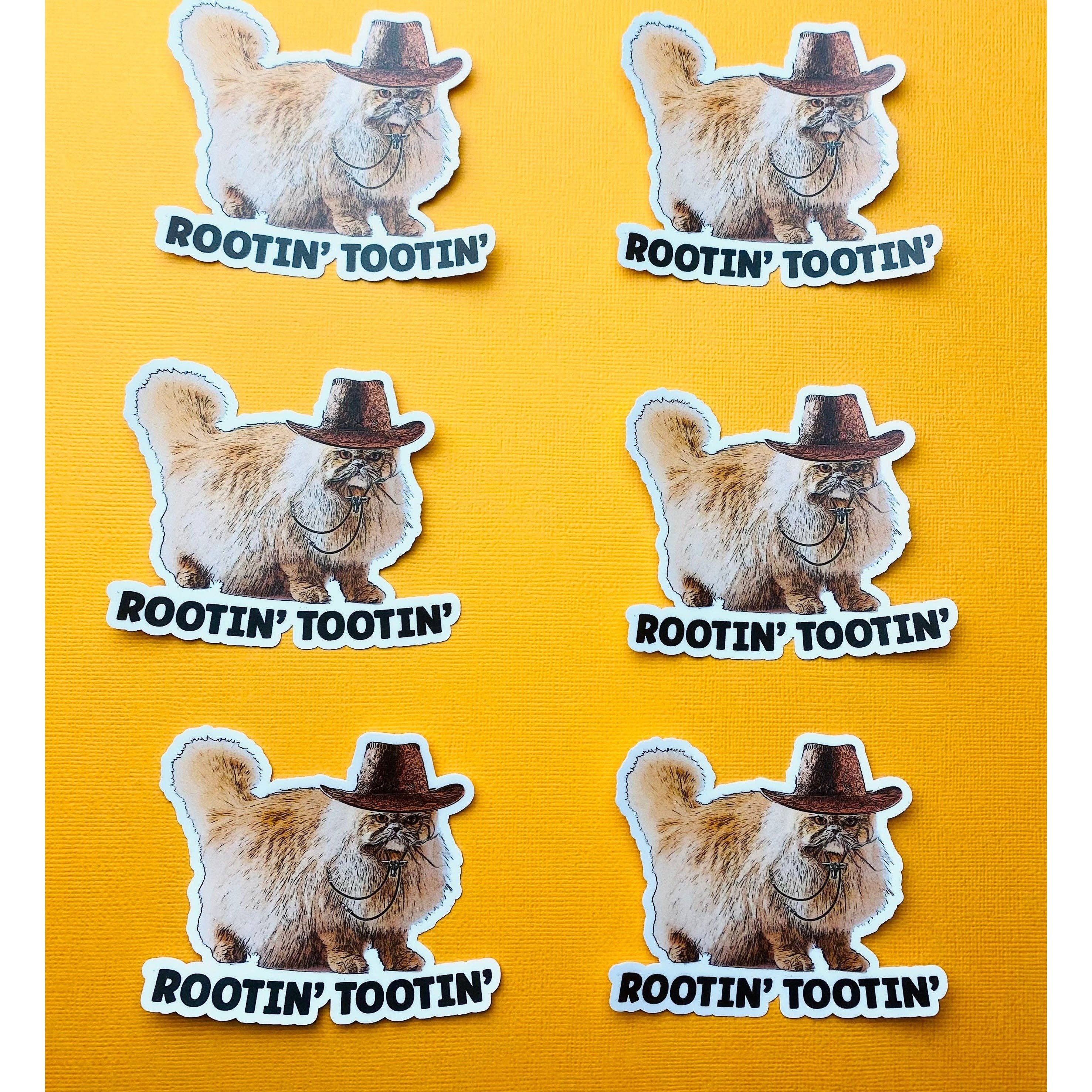 Otto's Grotto - Wholesale Sticker - Rootin' Tootin' Cowboy Cat Sticker for Country Living Cat1