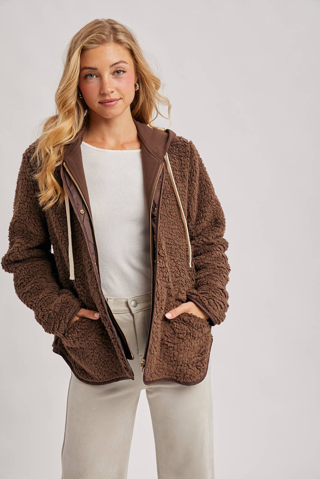 Bluivy - Wholesale Jacket - Women's - SHERPA ADJUSTABLE HOODED JACKET11