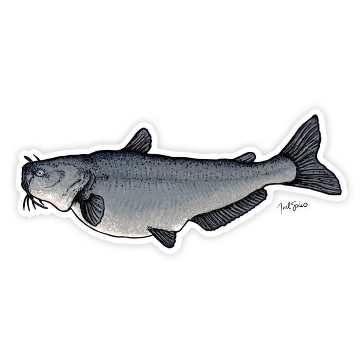 Blue Catfish Fish Sticker Decal for wholesale by BruleBay