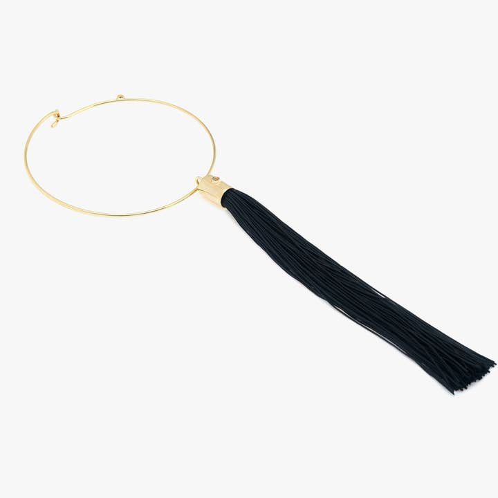 Tasseled Gold Plated Necklace for wholesale by Viviane Guenoun