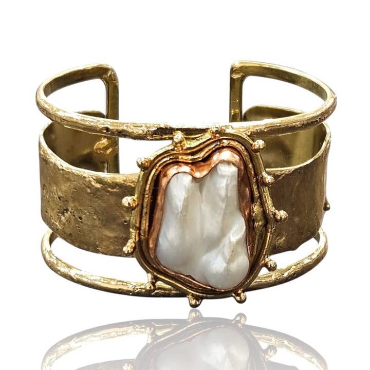Athena Pearl Cuff for wholesale by Koda Wearables