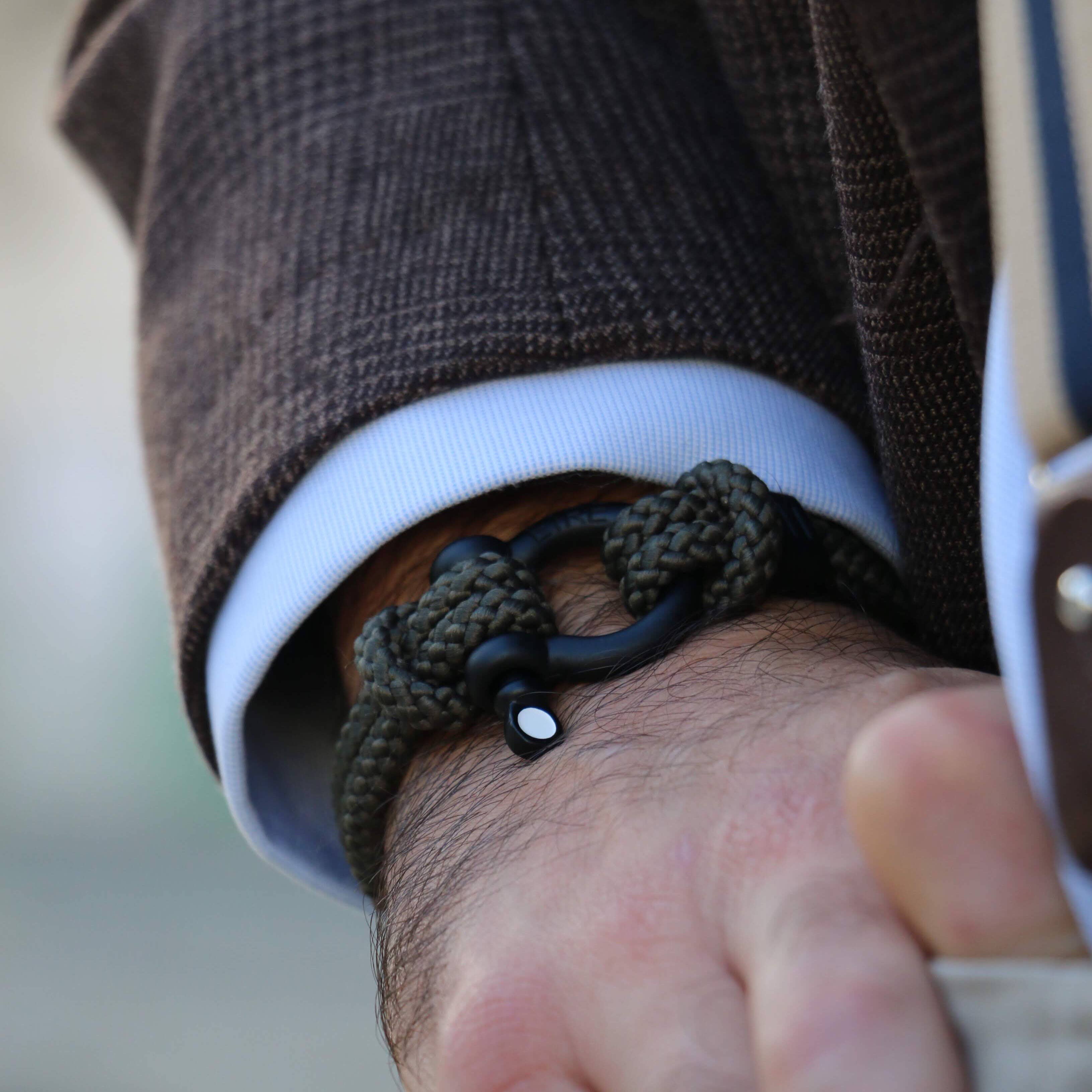 Être - Bracelets & Accessories - Vendita all'ingrosso Bracciale in tessuto/intrecciato - Bracciale da uomo | Poseidon - vert notte2