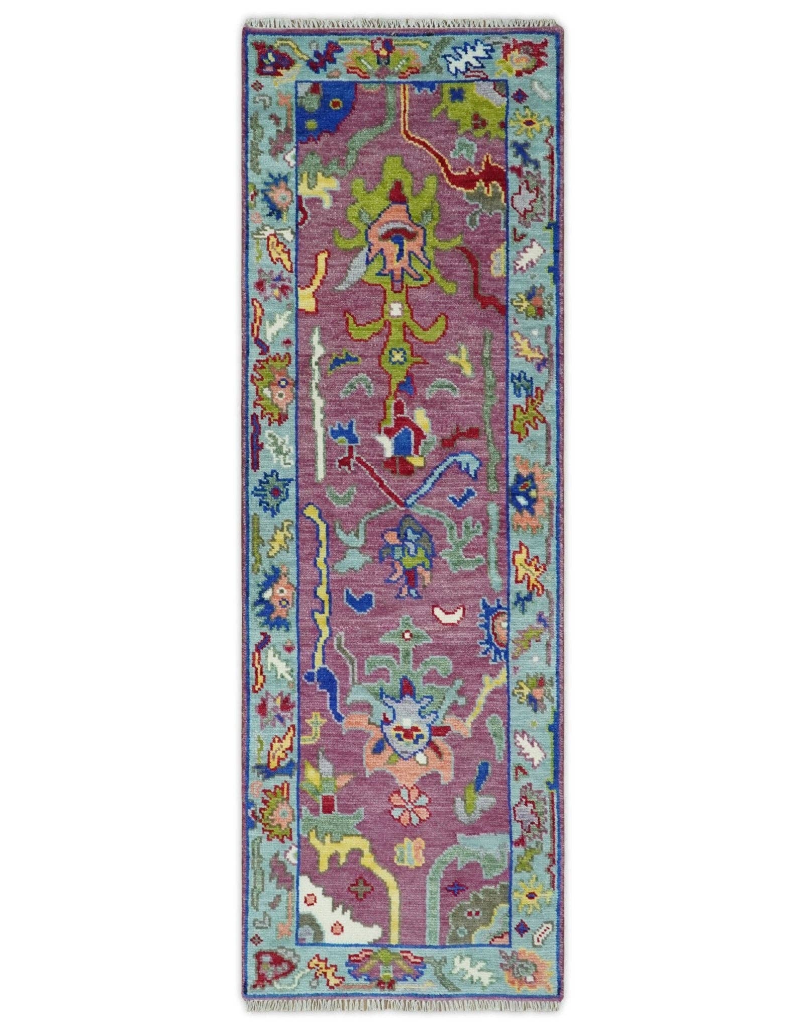 The Rug Decor, Inc. - Wholesale Area Rug - Ready to Ship Pink Modern Oushak Rug Wool Blue Colorful Hand knotted Area Rug8