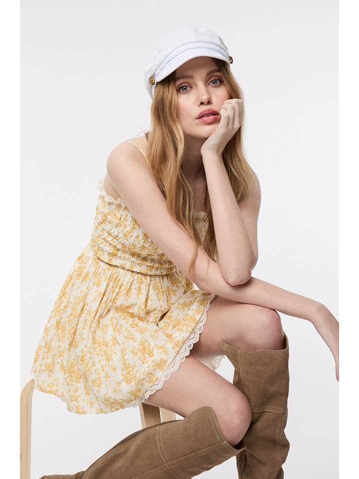 Sky to Moon - Wholesale Dress - Women's - PALE FLORAL ATTACHABLE TIE STRAP LACE MINI DRESS5