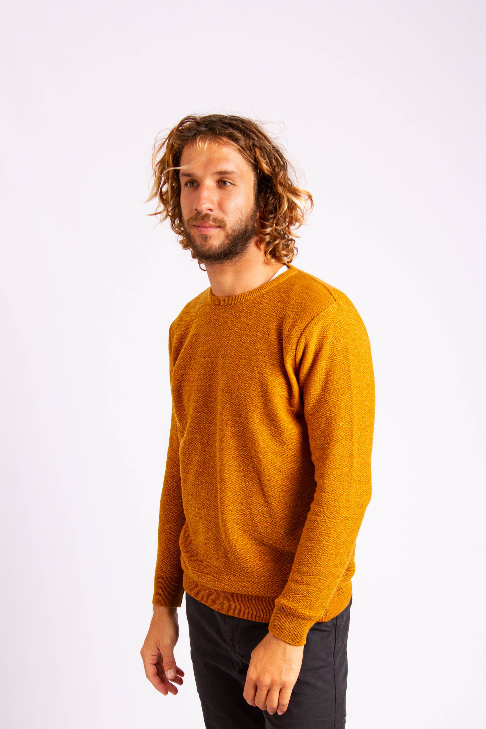 Yellow Herringbone Sweater for wholesale on Faire2