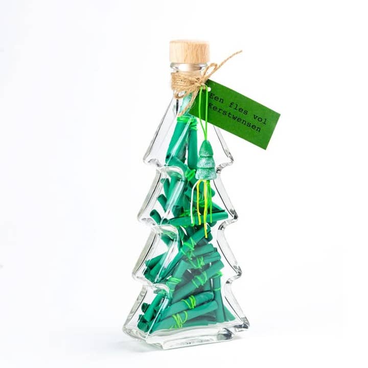 Bottle full of Christmas wishes Christmas tree for wholesale by Sidedish Cards