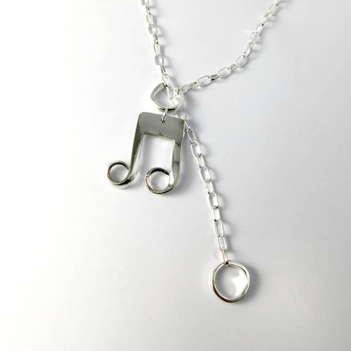 Silver Music Necklace, Silverware Jewelry, 24" for wholesale by Lost & Forged