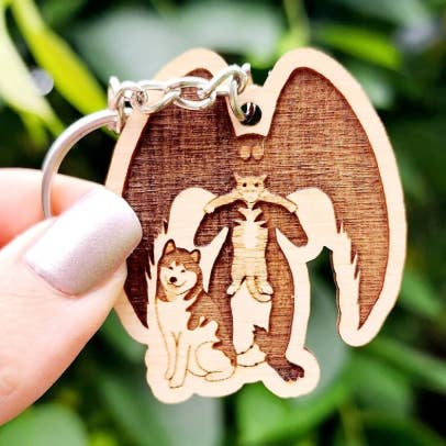 Llavero de Animal Mothman, Llavero de Críptido, Criptozoología para venta al por mayor de The Dungeon Rose