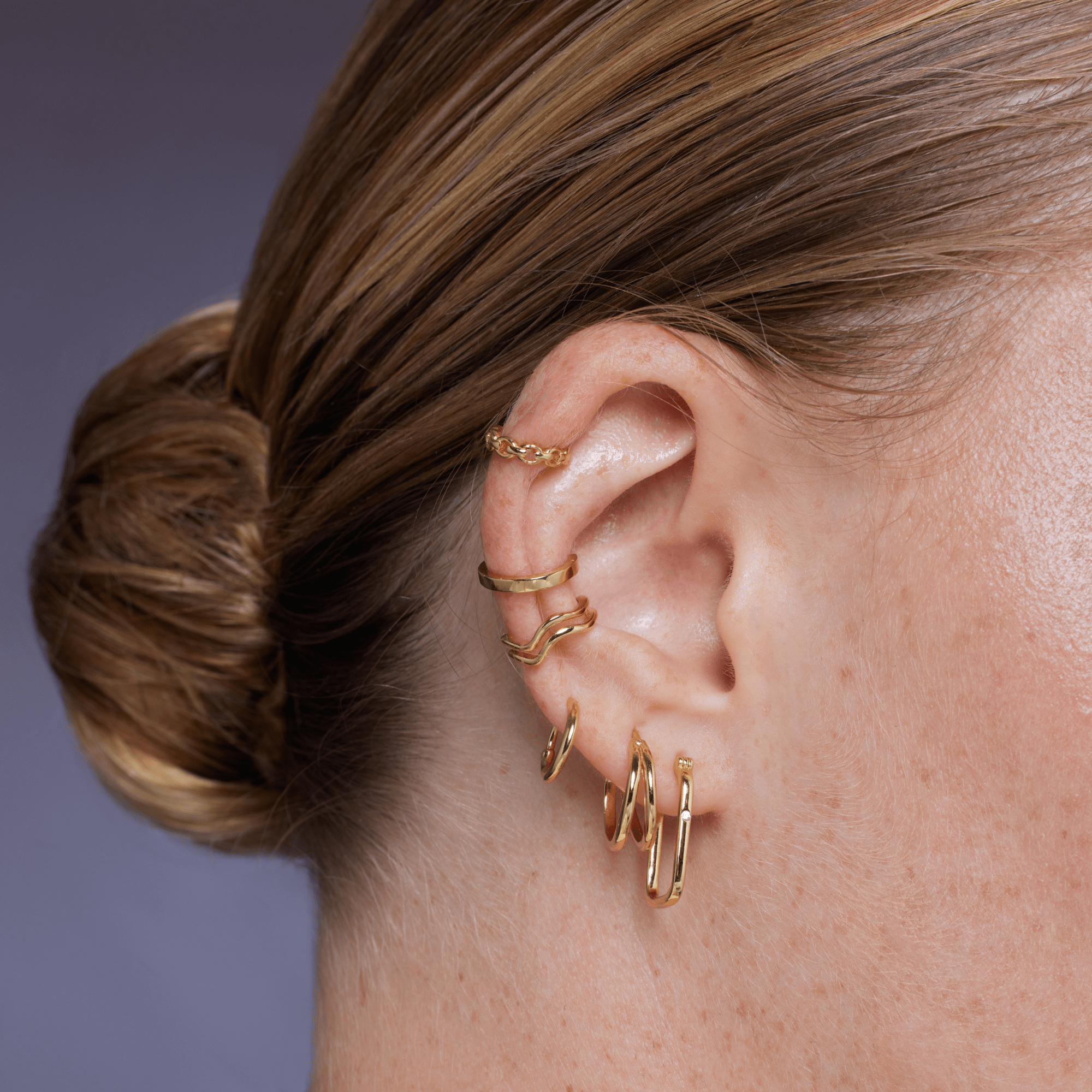 Pohesia – Engroshandel Ear cuff/wrap-øreringe – Ear cuff Toronto i justerbar 24 karat forgyldt 925 sølv1