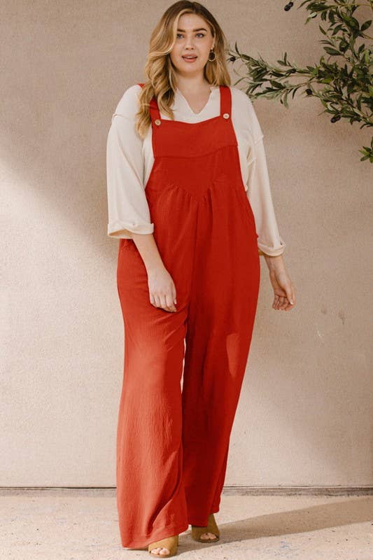 Oddi - Wholesale Jumpsuit - Women's - Plus Solid Button Sling Jumpsuit23