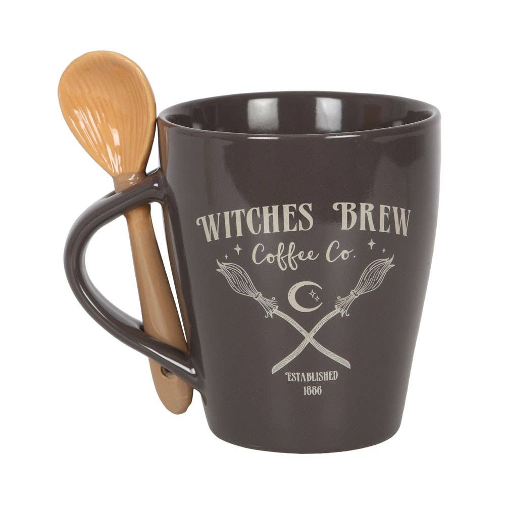 Pacific Trading – wholesale Coffee mug – Witches Brew Coffee Co. Mug & Spoon Halloween Set1