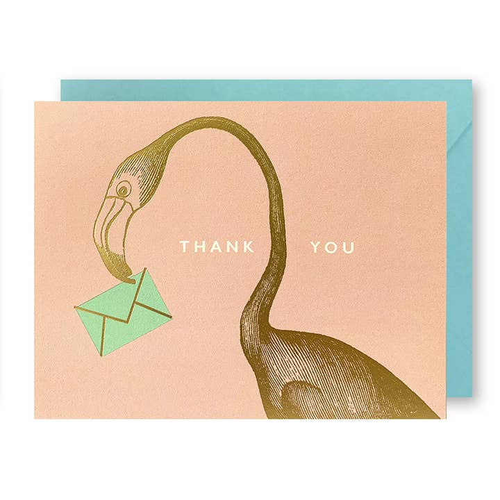J.Falkner Cards - Wholesale Stationery/Notecard Set - Flamingo Thank You Cards (boxed set of 8)
