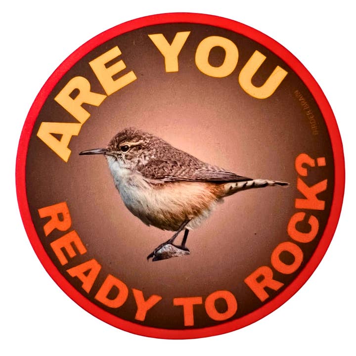 Are You Ready To Rock Sticker (Rock Wren) for wholesale by Birder Brain