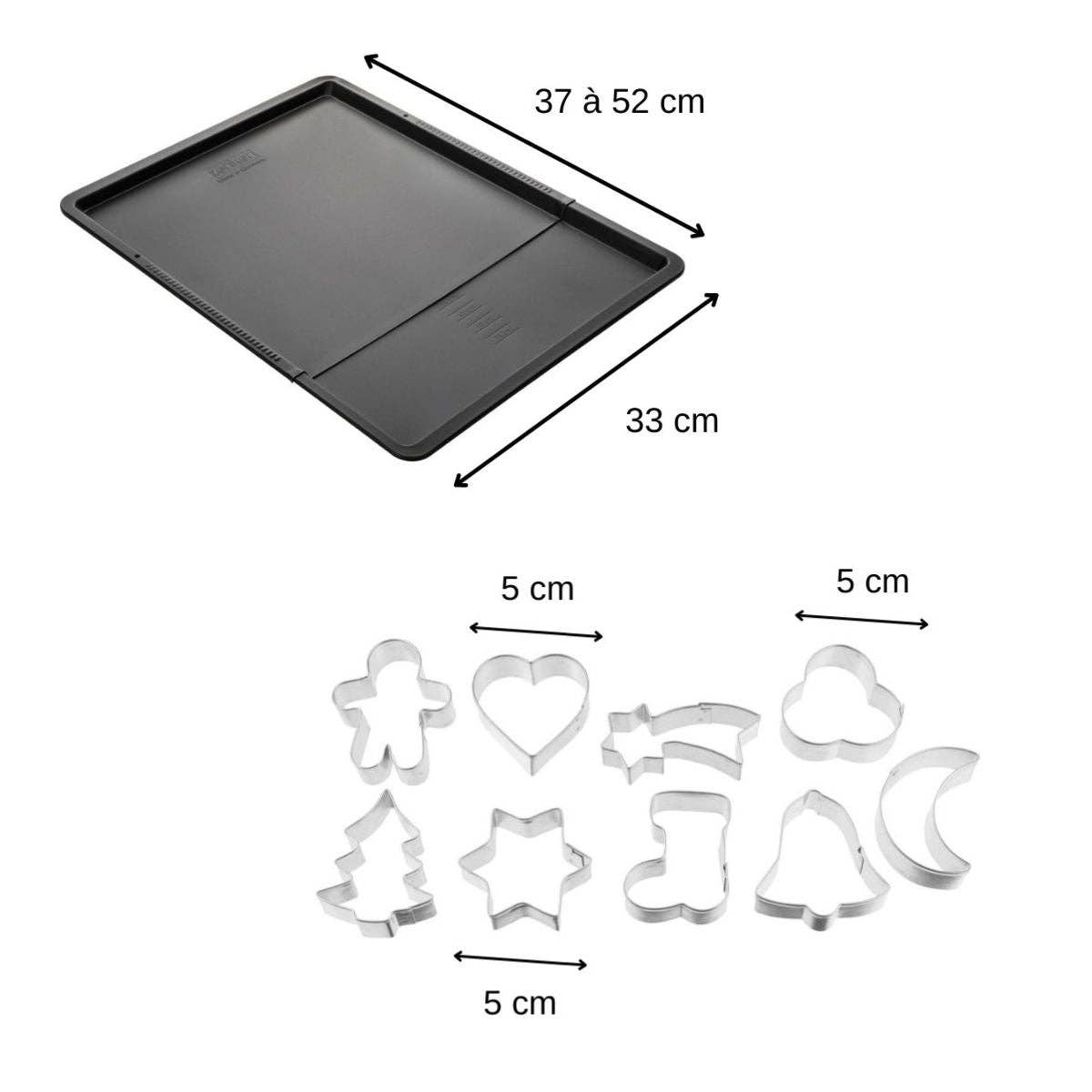Zenker - Wholesale Baking Sheet/Mat - Set with extendable baking sheet and 9 cookie cutters on Zenker hanger2