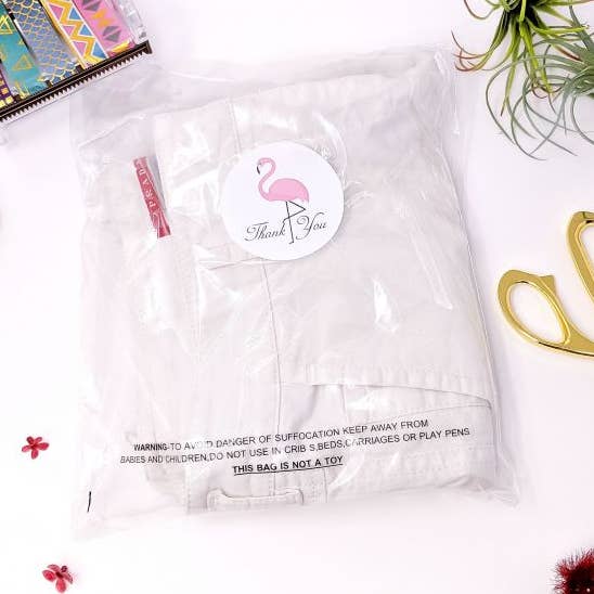 Eleven Fashion - Vente Sacs en cellophane - Sachets autoadhésifs transparents avec avertissement de suffocation, 9 x 130