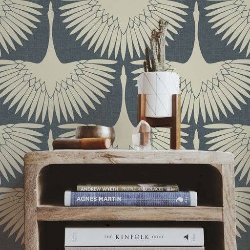 Tempaper & Co ® - Wholesale Wallpaper - Feather Flock Denim Peel and Stick Wallpaper, 28 sq. ft.1