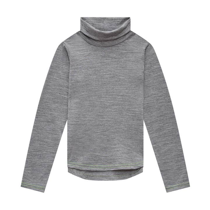 Merino Polo Neck, Grey Marle for wholesale by Smalls Merino