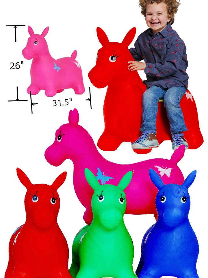 Kids Extra Jumbo Horse Inflatable Hopper Toy for wholesale by Cap Zone