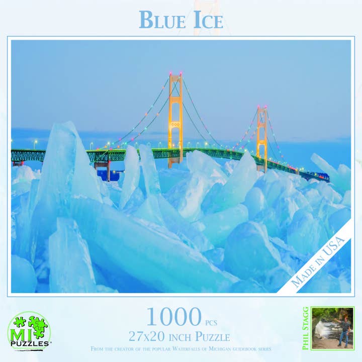 Phil Stagg Photography - Wholesale Puzzle - Adult - Blue Ice - Mackinac Bridge - 1000 Piece Michigan Puzzle