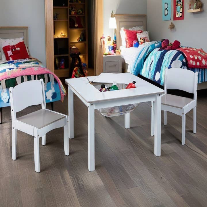 Daniel James - Vente Chaise – enfant - Ensemble table d'activités blanche pour enfants avec 2 chaises2