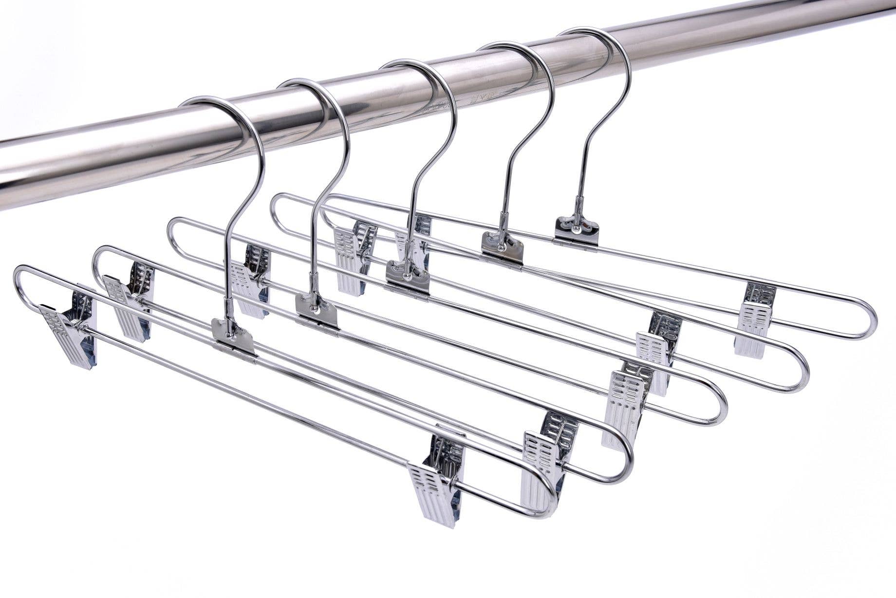 Quality Hangers - Wholesale Clothes Hangers - M053 Heavy Duty Metal Hanger + Clips Swivel Hook - 100pcs9