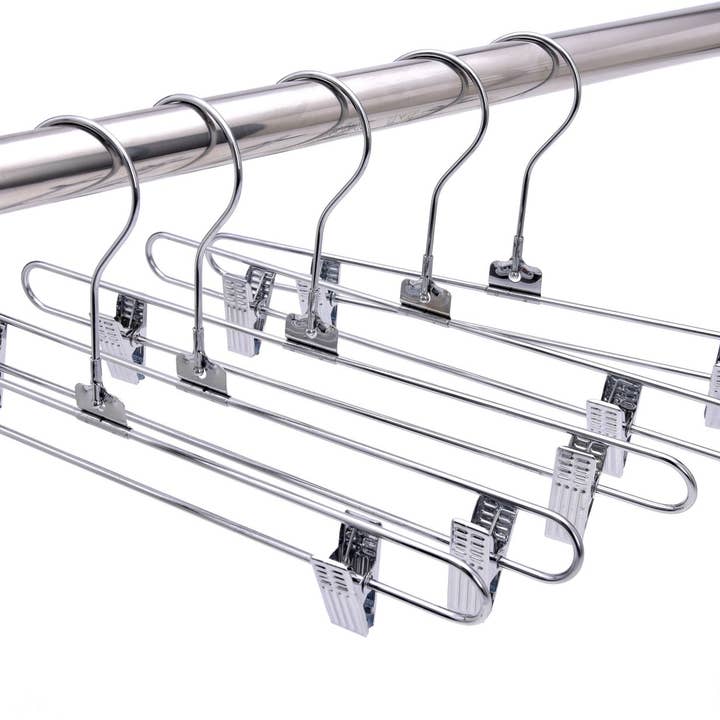 Quality Hangers - Wholesale Clothes Hangers - M053 Heavy Duty Metal Hanger + Clips Swivel Hook - 100pcs9