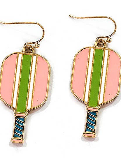 ( MX1031 ) EPOXY PICKLEBALL PADDLE EARRING for wholesale by Jewelry Max