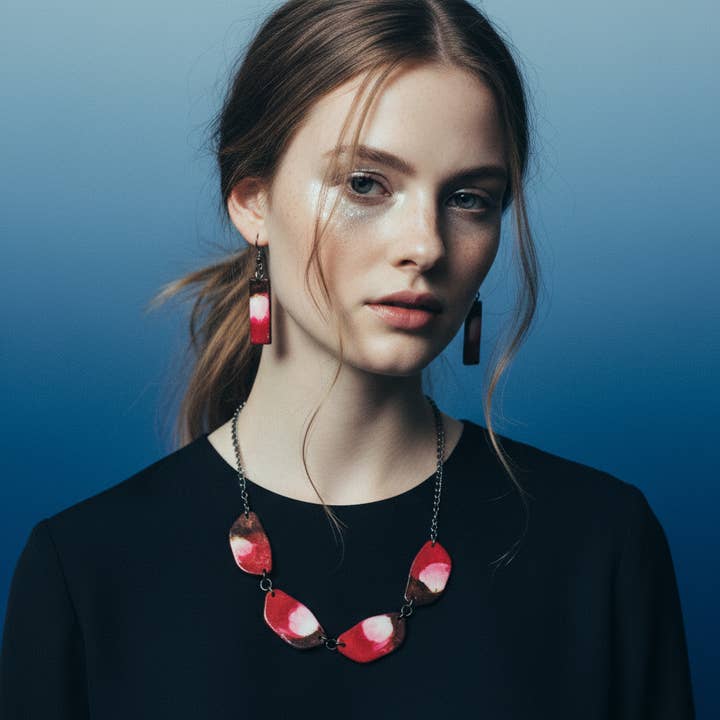 Sassy Sacha Jewelry - Wholesale Jewelry Set - Clay Beaded Necklace & Bar Earrings4