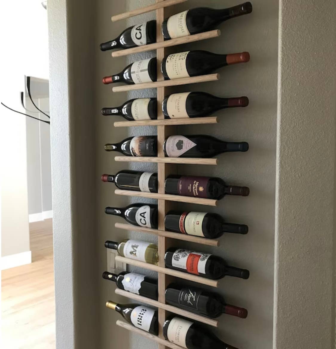 DmsDesignTeam – wholesale Wall-mounted shelf – Unique Vertical Oak Wine Rack6