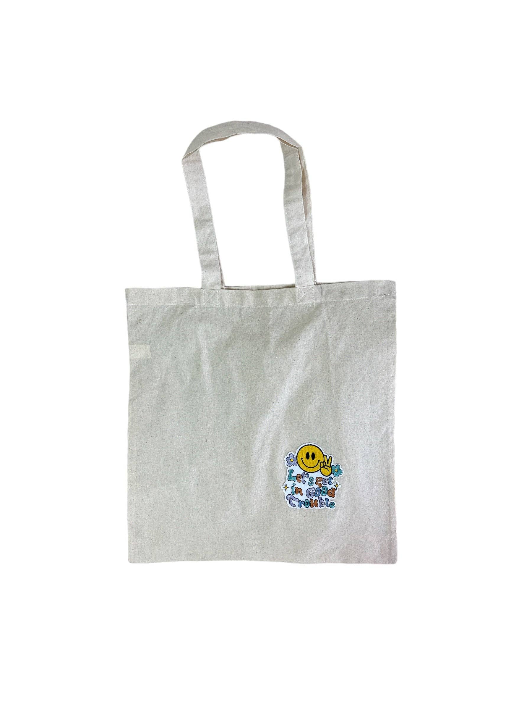 Natural Let's Get In Good Trouble Tote Bag for wholesale on Faire